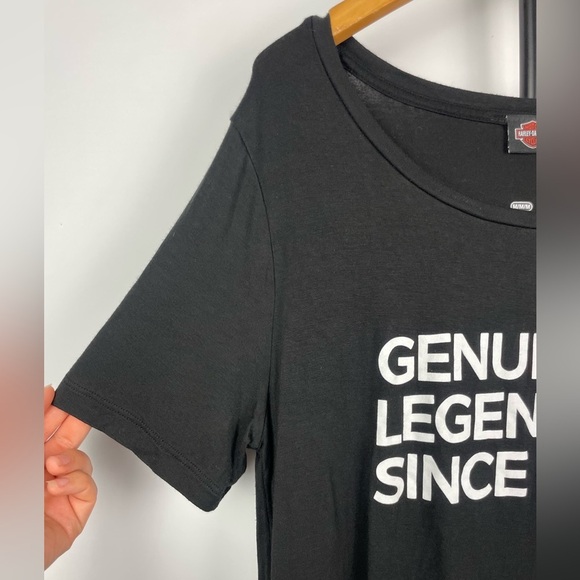 Harley-Davidson® Black Women's Legendary Loose Fit Short Sleeve Swing Tee - Picture 3 of 6